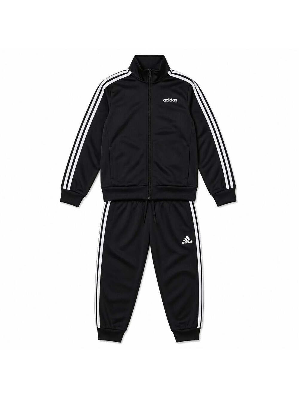 Adidas Black Tracksuit with White Stripes XS Size